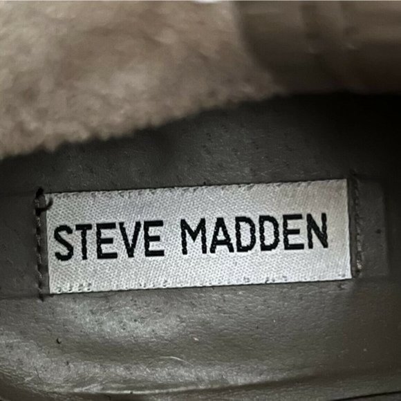 Steve Madden Cole Booties Slouchy Suede Taupe Block Stacked Heel Womens Size 10M - Picture 7 of 8